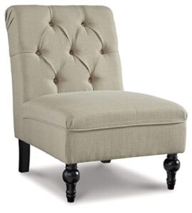 signature design by ashley degas 16.38" tufted armless accent chair, beige