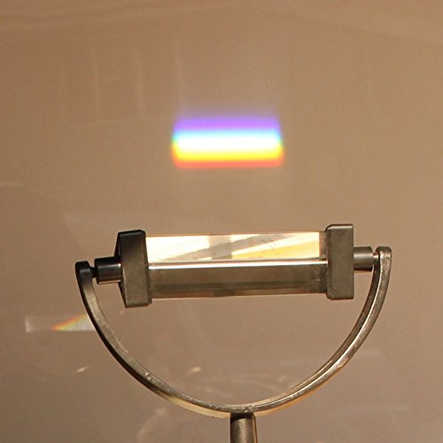 Optical Glass Triangular Prism with Stand for Teaching Light Spectrum Physics and Photo Photography Prism