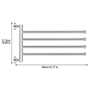 Asixx Towel Rack, Towel Rack, Wall Mounted Rotating Towel Holder with 4 Swivel Bars for Home Kitchen Bathroom