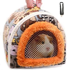 kameiou portable small animals hedgehog hamster carrier bag case with detachable strap zipper breathable small guinea pig rat chinchillas hamster hedgehog carrier pounch bag for small animal carriers