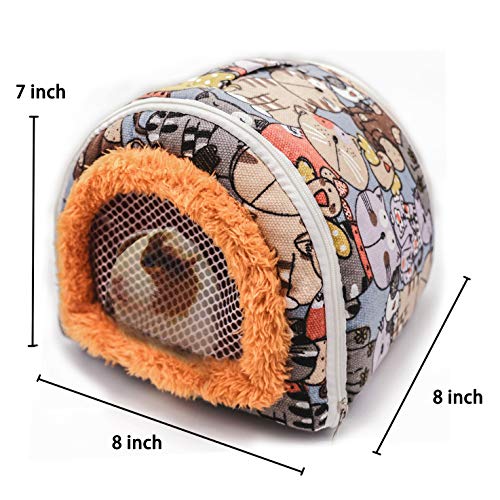 KAMEIOU Portable Small Animals Hedgehog Hamster Carrier Bag Case with Detachable Strap Zipper Breathable Small Guinea Pig Rat Chinchillas Hamster Hedgehog Carrier Pounch Bag for Small Animal Carriers