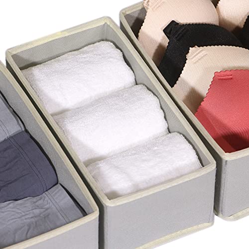 DIOMMELL Foldable Cloth Storage Box Closet Dresser Drawer Organizer Fabric Baskets Bins Containers Divider with Drawers for Clothes, Underwear, Bras, Socks, Lingerie, Clothing, Set of 6