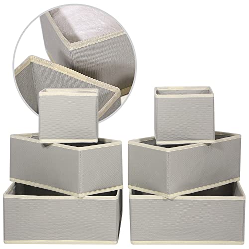 DIOMMELL Foldable Cloth Storage Box Closet Dresser Drawer Organizer Fabric Baskets Bins Containers Divider with Drawers for Clothes, Underwear, Bras, Socks, Lingerie, Clothing, Set of 6