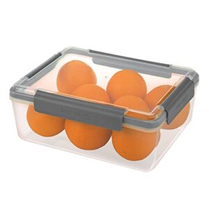 snaplock by progressive 20-cup container - gray, easy-to-open, leak-proof silicone seal, snap-off lid, stackable, bpa free