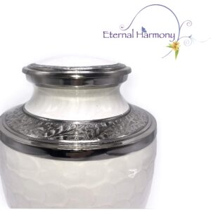 Eternal Harmony Cremation Urn for Human Ashes | Funeral Urn Carefully Handcrafted with Elegant Finishes to Honor and Remember Your Loved One | Adult Urn Large Size with Beautiful Velvet Bag