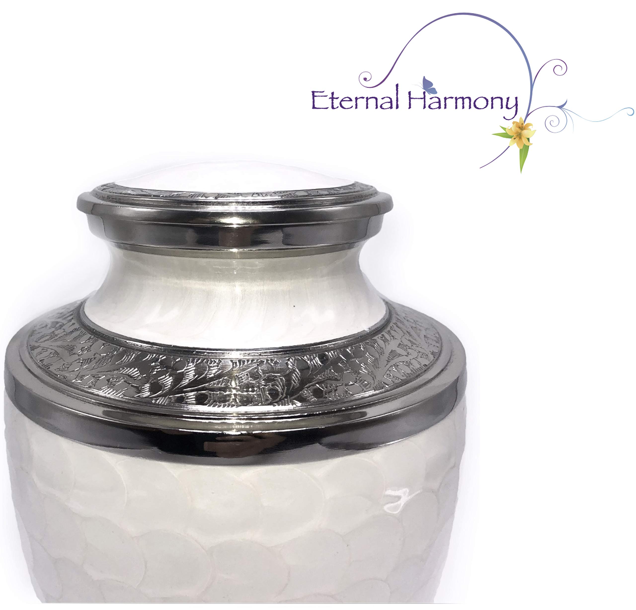 Eternal Harmony Cremation Urn for Human Ashes | Funeral Urn Carefully Handcrafted with Elegant Finishes to Honor and Remember Your Loved One | Adult Urn Large Size with Beautiful Velvet Bag