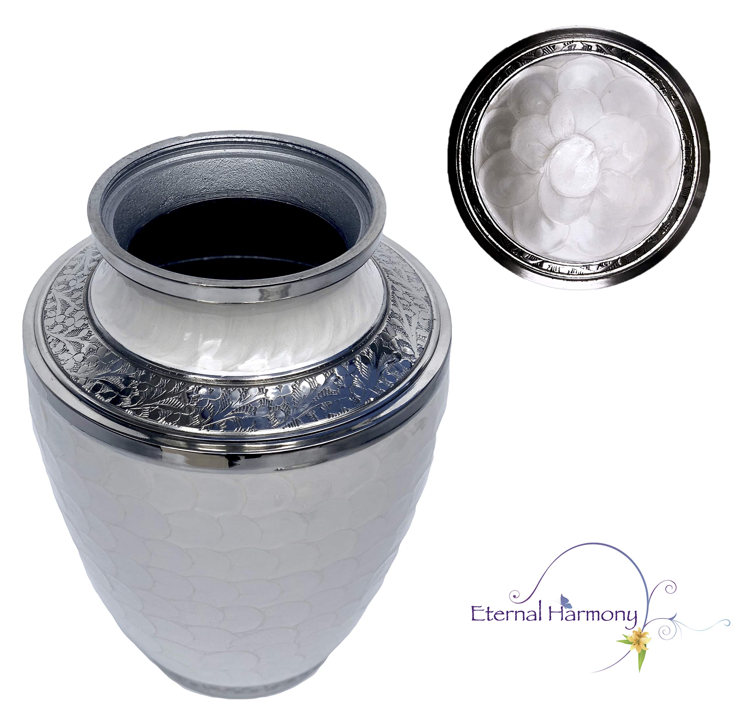 Eternal Harmony Cremation Urn for Human Ashes | Funeral Urn Carefully Handcrafted with Elegant Finishes to Honor and Remember Your Loved One | Adult Urn Large Size with Beautiful Velvet Bag