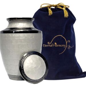 Eternal Harmony Cremation Urn for Human Ashes | Funeral Urn Carefully Handcrafted with Elegant Finishes to Honor and Remember Your Loved One | Adult Urn Large Size with Beautiful Velvet Bag