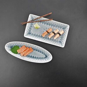 Euro Ceramica Peacock Collection Crackleglaze Serveware Trays/Platters/Dinner Appetizer Dessert Plate, 13" Oval, Grey