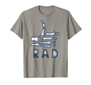 radiology tech tshirt, rad skeleton thumb, x-ray gift