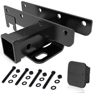 oedro 2" rear receiver hitch, class 3 hitch & cover kit towing combo compatible with 2007-2018 jeep wrangler jk 2 door & 4 door unlimited, upgraded tow trailer hitch (hitch cover included)