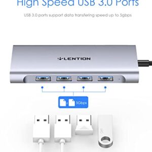 LENTION USB-C Multi-Port Hub with 4K HDMI Output, 100W PD, 4 USB 3.0 Compatible 2023-2016 MacBook Pro, New Mac Air & Surface, Chromebook, More, Stable Driver Adapter (CB-C35, Space Gray)