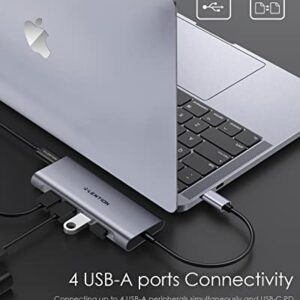 LENTION USB-C Multi-Port Hub with 4K HDMI Output, 100W PD, 4 USB 3.0 Compatible 2023-2016 MacBook Pro, New Mac Air & Surface, Chromebook, More, Stable Driver Adapter (CB-C35, Space Gray)