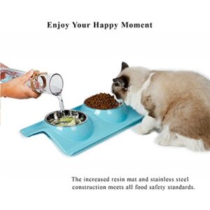 UPSKY Double Dog Cat Bowls Premium Stainless Steel Pet Bowls No-Spill Resin Station, Food Water Feeder Cats Small Dogs.