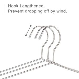 OIKA Clothes Hangers 40 Pack Pants Hangers Stainless Steel Strong Metal Hangers 16.5 Inch for Heavy Duty Coat Hanger