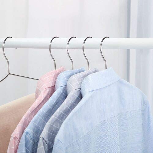 OIKA Clothes Hangers 40 Pack Pants Hangers Stainless Steel Strong Metal Hangers 16.5 Inch for Heavy Duty Coat Hanger