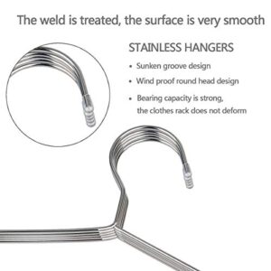 OIKA Clothes Hangers 40 Pack Pants Hangers Stainless Steel Strong Metal Hangers 16.5 Inch for Heavy Duty Coat Hanger