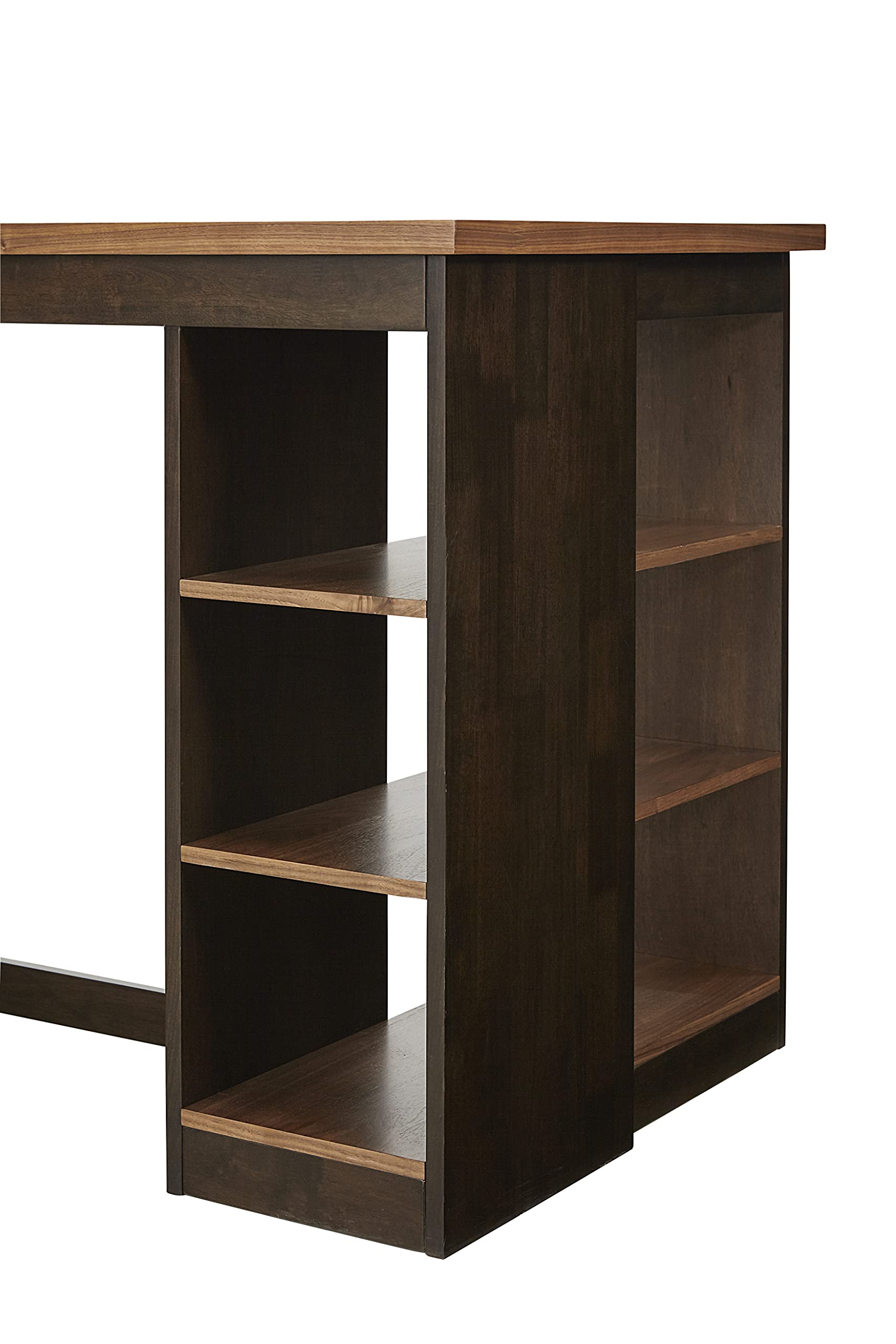 Progressive Furniture Counter Storage Table, Walnut/Chocolate