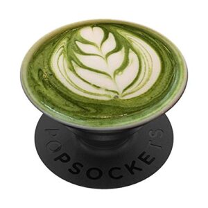 matcha tea latte art pop socket caffeine lovers coffee shop popsockets popgrip: swappable grip for phones & tablets