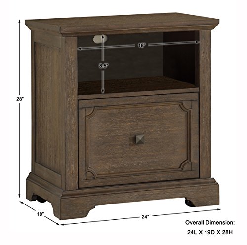 Homelegance Lateral File Cabinet with Casters, Antique Gray