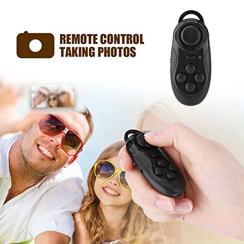 fosa Mini Wireless Bluetooth Game Controller Joystick, Portable Remote Gamepad Selfie Timer Camera Shutter Wireless Bluetooth Mouse for Mobile Phones, Tablets, Computers, TV