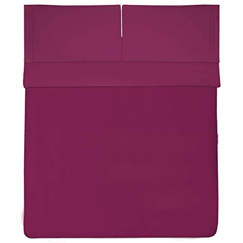 King Size Sheets - Breathable Luxury Bed Sheets with Full Elastic & Secure Corner Straps Built In - 1800 Supreme Collection Extra Soft Deep Pocket Bedding Set, Sheet Set, King, Berry