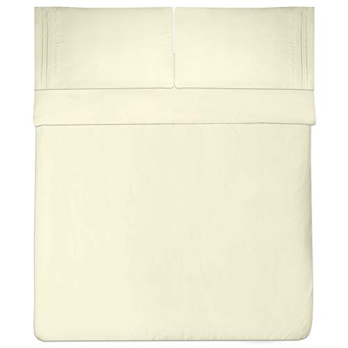 King Size Sheets - Breathable Luxury Bed Sheets with Full Elastic & Secure Corner Straps Built In - 1800 Supreme Collection Extra Soft Deep Pocket Bedding Set, Sheet Set, King, Ivory
