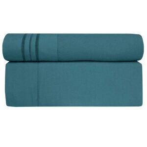 Twin Sheets - Breathable Luxury Sheets with Full Elastic & Secure Corner Straps Built In - 1800 Supreme Collection Extra Soft Deep Pocket Bedding Set, Sheet Set, Twin, Teal