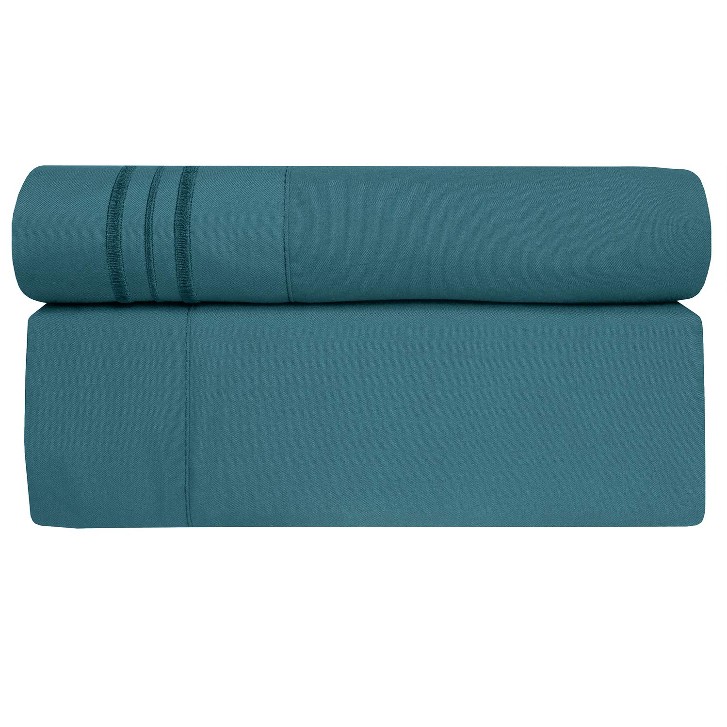 Twin Sheets - Breathable Luxury Sheets with Full Elastic & Secure Corner Straps Built In - 1800 Supreme Collection Extra Soft Deep Pocket Bedding Set, Sheet Set, Twin, Teal