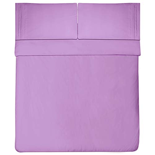 Twin XL Sheets - Breathable Luxury Sheets with Full Elastic & Secure Corner Straps Built In - 1800 Supreme Collection Extra Soft Deep Pocket Bedding Set, Sheet Set, Twin XL, Plum