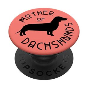 funny dachsund weiner weenie dog lover mom on coral ps14036 popsockets popgrip: swappable grip for phones & tablets