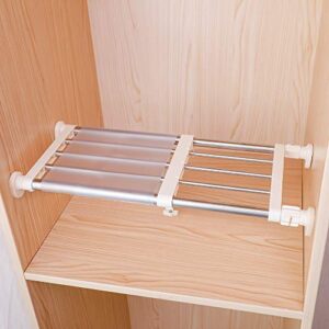 hershii closet tension shelf & rod expandable metal storage rack adjustable organizer diy divider separator for cabinet wardrobe cupboard kitchen bathroom，15.74-23.62inches, 1 pcs