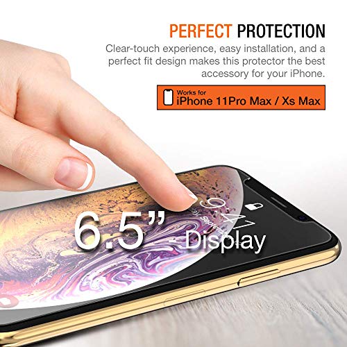 Trianium Tempered Glass Screen Protector Designed for Apple iPhone 11 Pro Max/iPhone XS Max, 3 Pack HD 0.25mm Glass 9H Film [Alignment Case Tool Included]