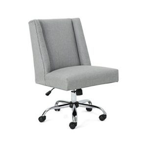 great deal furniture tucker traditional home office chair, gray and chrome