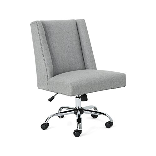 Great Deal Furniture Tucker Traditional Home Office Chair, Gray and Chrome