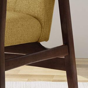 Christopher Knight Home Conrad Fabric Mid-Century Birch Club Chair, Wasabi and Dark Espresso, Mustard