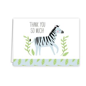 jungle animal baby child thank you greeting cards / 36 note cards / 6 safari thanks designs
