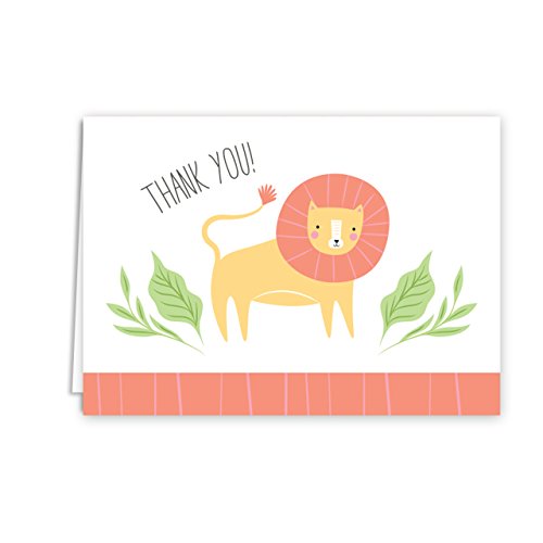 Jungle Animal Baby Child Thank You Greeting Cards / 36 Note Cards / 6 Safari Thanks Designs