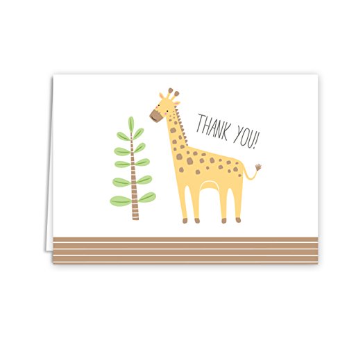 Jungle Animal Baby Child Thank You Greeting Cards / 36 Note Cards / 6 Safari Thanks Designs