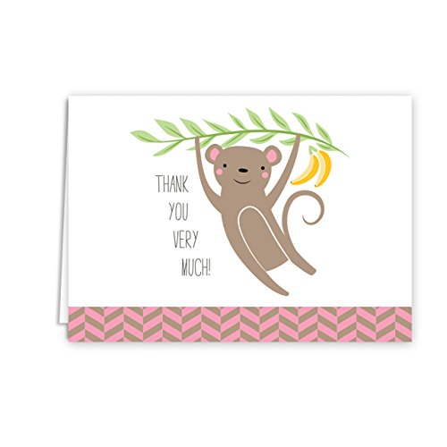 Jungle Animal Baby Child Thank You Greeting Cards / 36 Note Cards / 6 Safari Thanks Designs