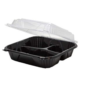 genpak proview medium 8" hinged take-out container | microwave safe bpa free | case count 150