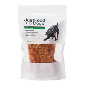 JustFoodForDogs Chicken Breast Fresh Dog Treats - 5 Oz - Whole Food Treat Snacks for Puppies & Adults - No Preservatives, No Hormones Added, Lean, High Protein, USA Made - BPA - Free Packaging