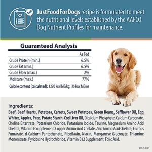 JustFoodForDogs Pantry Fresh Dog Food, Human Grade Beef & Russet Potato (12 Pack)