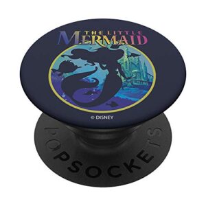 disney little mermaid ariel silhouette rainbow popsockets popgrip: swappable grip for phones & tablets