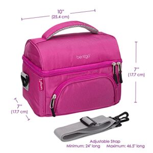 Bentgo® Deluxe Lunch Bag - Durable and Insulated Lunch Tote with Zippered Outer Pocket, Internal Mesh Pocket, Padded & Adjustable Straps, & 2-Way Zippers - Fits Most Lunch Boxes (Purple)