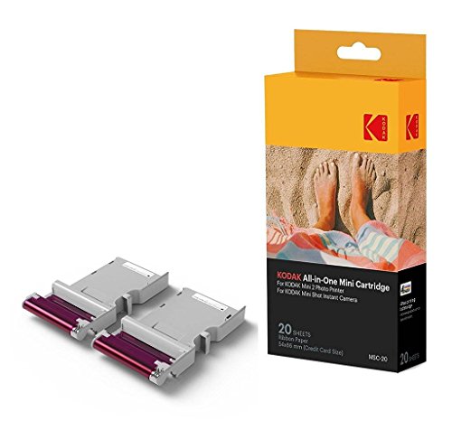 KODAK Mini2 Instant Photo Printer (Black) Basic Bundle + Paper (20 Sheets) + Deluxe Case, AMZKODMP2K1B