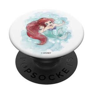 disney little mermaid ariel watercolor twerl popsockets popgrip: swappable grip for phones & tablets