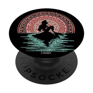 disney little mermaid silouhette colorful henna sunset popsockets popgrip: swappable grip for phones & tablets