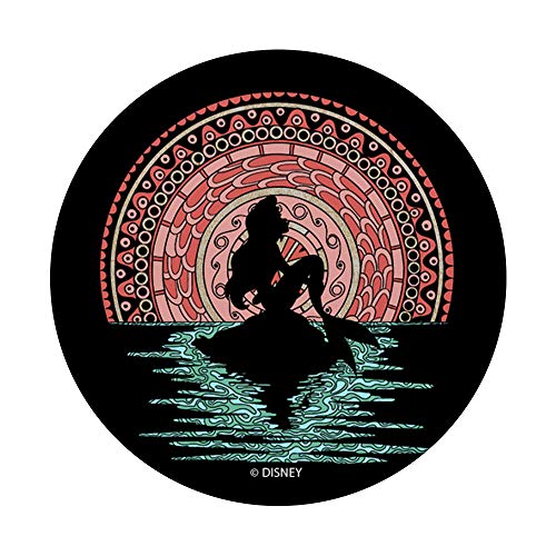 Disney Little Mermaid Silouhette Colorful Henna Sunset PopSockets PopGrip: Swappable Grip for Phones & Tablets