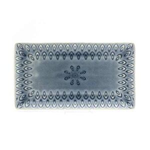 euro ceramica pk- peacock rectangular platter, one size, grey